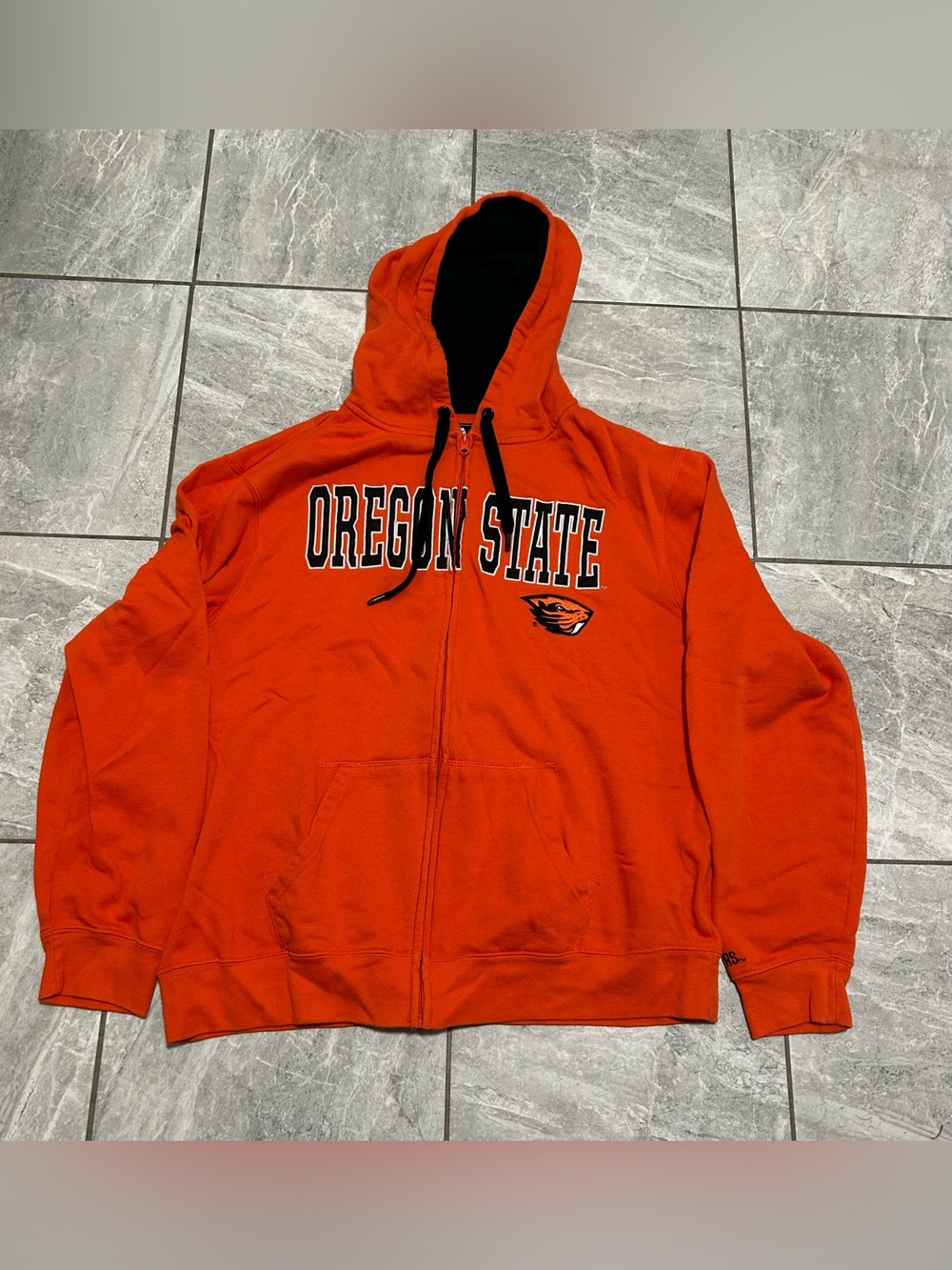 Oregon State Beavers J. America XXL Full Zip Hoodie Orange Boxy